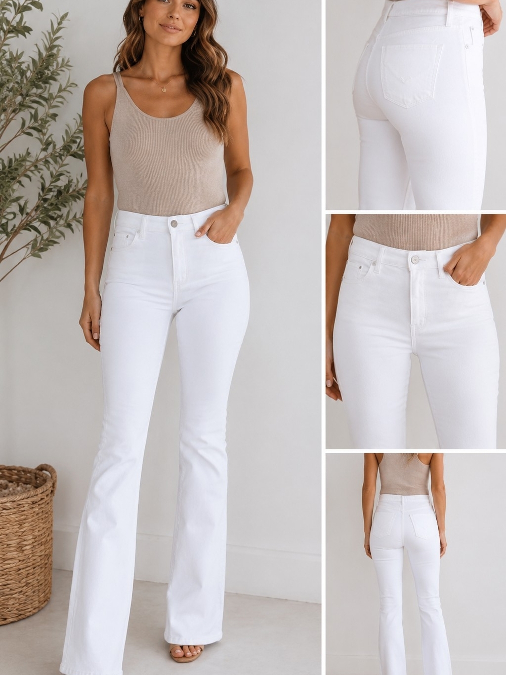 Hudson Barbara White High Rise Bootcut Jeans Size 27 Premium Denim